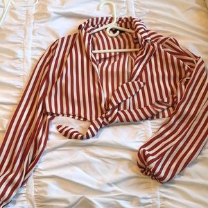 Front tie cropped top